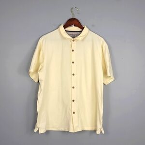 Weatherproof Vintage Men's Slim Fit Yellow Marigold Button Up Shirt